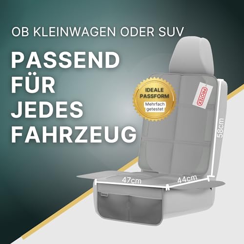 PROTEX© Kindersitzunterlage - ISOFIX-geeignet, Anti-RUTSCH-Unterfläche | Wasserabweisender & besonders hochwertiger 600D Stoff mit… – Ansicht 3