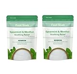 AmeriCan Goods 2/Pack Epsom Salt Foot Soak Spearmint & Menthol with Essential Oils 36.4 oz Stress, Soothing & Relaxing