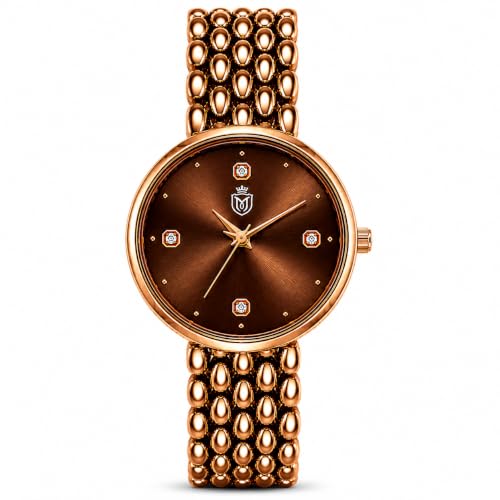 Image of MOOVER Analog Watch for Women & Girls | Luxury Bracelet Style Ladies Wrist Watch | Crystal Dial with Premium Stainless Steel Chain Strap | Fashion Watch for Daily Wear, Party & Gift
