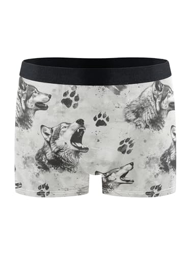 ZZKKO Men's Underwear Briefs Wild Wolves Howl Men's Boxer Briefs, Trunks Underwear for Men S