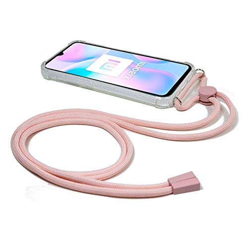 Cool Case for Xiaomi Redmi 9A/9AT Pink Lanyard, transparent - Image 2