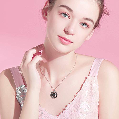 Daochong 925 Sterling Silver Jewelry Oxidized Vintage Sun And Moon Pendant Necklace, 18 Inches Box Chain #TOP4