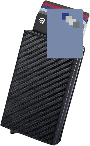 Carteira Porta Cartão Slim Pop-Up Automática em Couro com Proteção RFID e Ejeção Inteligente Antifurto Unissex Compacta