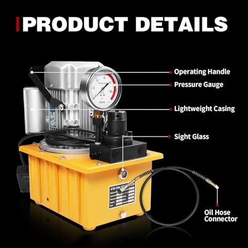 Image of Nakkaa 750W 220V 7L Electric Hydraulic Pump Double Return Pump with 3 Meter Oil Pipe Prototype Switch Hydraulic Power Pack Cylinder Electric Portable Pump