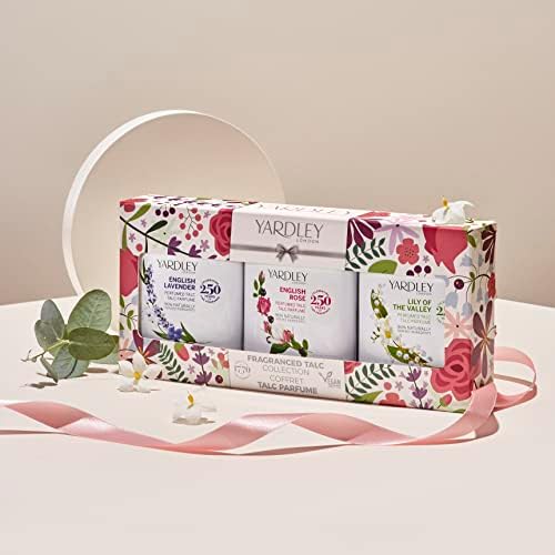 Yardley London Talc Trio Set - Gifts Set for Women, Christmas Gifts for her - Ideal for Birthday, Anniversaries, New Year Eve - Vegan Friendly, Cruelty Free.