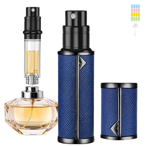 JOOMOKO Perfume Atomiser, Perfume Travel Bottle, 5ML Atomiser Spray Bottle Portable Perfume Dispenser Easy to Refill Cologne Dispenser for Women and Men (Blue)