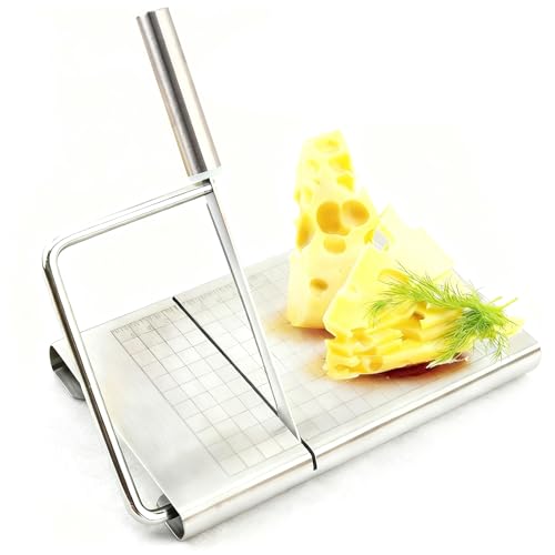 AFIODA Stainless Steel Cheese Slicer Multipurpose Cheese Cutter for Block Cheese Vegetables & Fruits Adjustable Thickness Easy to Clean & Dishwasher Safe Kitchen Tool