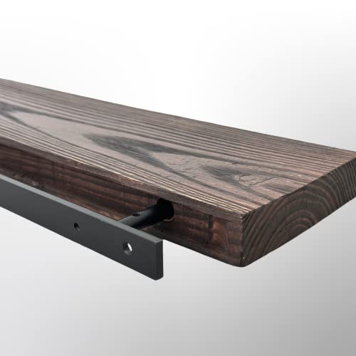 Heavy Duty Floating Shelf Bracket 6 Inch (2 Pcs) Solid Steel Hidden Shelf Brackets For Floating Wood Shelves - Blind Shelf Support With Mounting Hardware Screws, Wall Plugs, Bits And Tools Included #TOP4