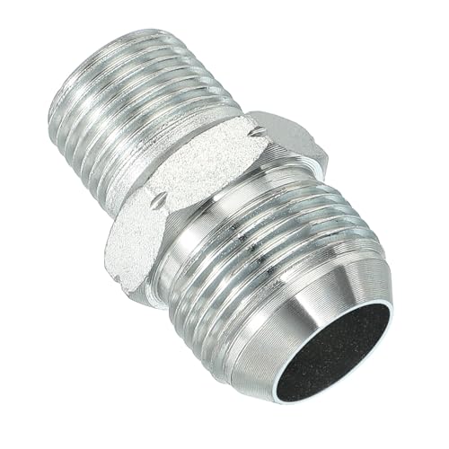 Image of PATIKIL Pipe Adapter Connector 1-1 /16 inch Male 74 Flare JIC x 1 /2 inch Male R Pipe Fitting Oil Feed Restrictor Fitting Hydraulic Connector for Oil Steam Water Pipelines System