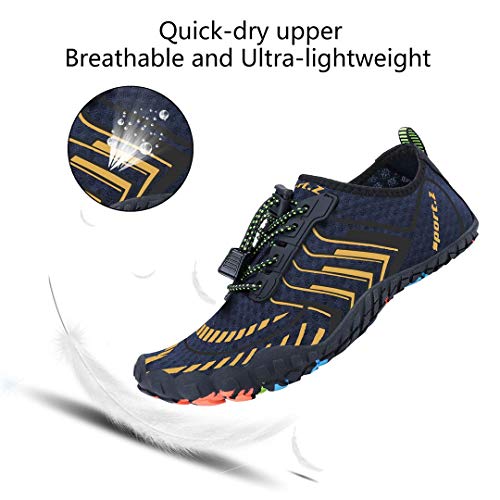 Image of MAYZERO Water Shoes Men Women Swim Surf Shoes Beach Pool Shoes Wide Toe Hiking Aqua Shoes Winter House Slippers