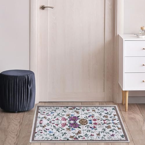 TALETA Fussmatte innen waschbar rutschfest, Fußmatte Vintage für Ecke, Küche, Vor dem Bett - 50 x 80 cm