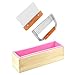 6MILES 2 Pcs Stainless Steel Wavy+ Straight Soap Mold Loaf Garnish Cake Cutter Cutting Tool Home Kitchen Graters Peelers Slicers Knife Set+Wood Box HomemadeSoap Mold