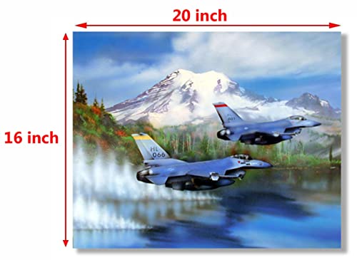 Military Aviation Picture Fighting Falcon F-16 Jet Painting Wall Décor Art Print Poster (16X20) #TOP4