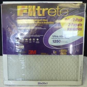 Super Big Clearance! 3M FILTRETE Ultra Allergen Reduction filter 1250 2-Pack 20x20x1