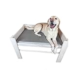 Wooden Bedside Cosleeper of Dogs or Cats - Window or Bedside Wooden Extedner - Comes with Dog Bed - Heavy Duty - Zippered Cover