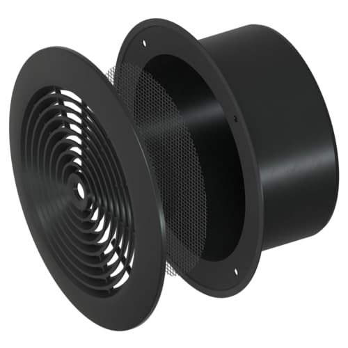 Grille d'aération noire Awenta avec maille anti-insecte pour sèche-linge