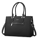 TANTOMI Structured Satchel Purses for Women, Medium Vegan Leather Top Handle Handbag with Pockets, Classy Work Bag for Ladies