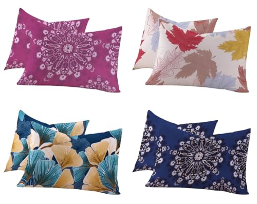 Image of RD TREND 210 TC Premium Glace Cotton Assorted King Size Printed Floral Design Pillow Cover -18 inchX28 inch Inches,(Pack of 4) of Any 8 Pieces Color Multi-20