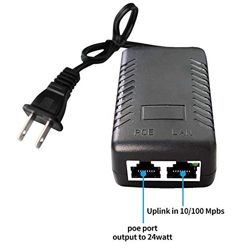 image for STEAMEMO 48V POE Injector Adapter Power Supply,10/100Mbps IEEE 802.3af