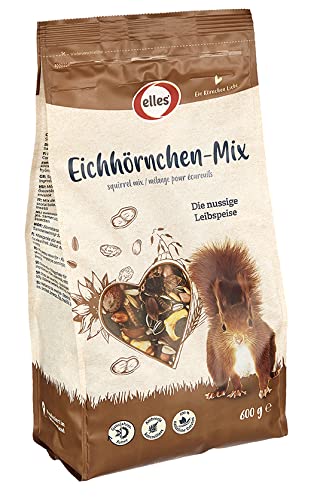 Elles Eichhörnchenfutter 600g I Nussige Vielfalt I Vitamine für Winter I Mit Erdnüssen, Hasel-, Zirbel- und Walnüssen, 100% natürlich I Dem...