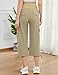 POSHGLAM Women's Maternity Cargo Capris Pants with 4 Pockets Quick-Dry Lightweight Summer Hiking Active Pants (Khaki, XX-Large)