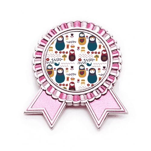 Broche rose fleur Russia Dolls métal pour fermer un gilet ouvert