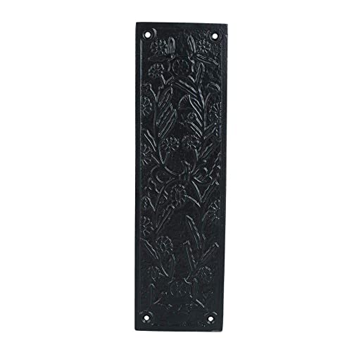 Solid Iron Push Door Plate 10.12 x 3 Black Powder Coat Heavy Duty Easy Installation for Home Cafes Shops Business Office Farmhouse Antique Retro Handmade Traditional Decor Sign