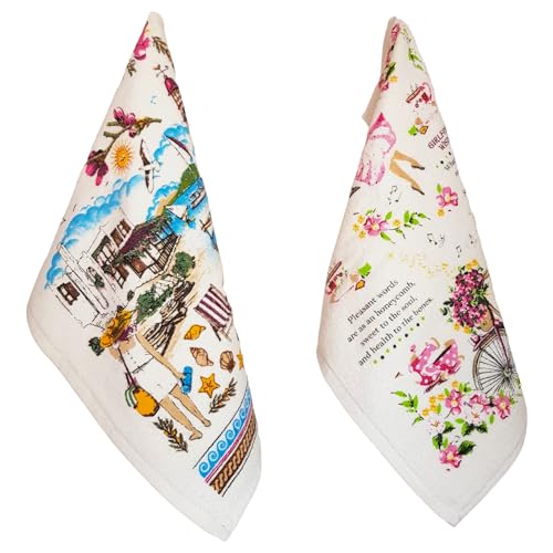 Anupu Home Luxurious Soft And Absorbent Turkish Cotton Kitchen Hand Towels, Perfect Decor For Kitchen And Bar, Ideal Housewarming Gift, Spring Dish Towels 12''X 20'' Set Of 2 cover