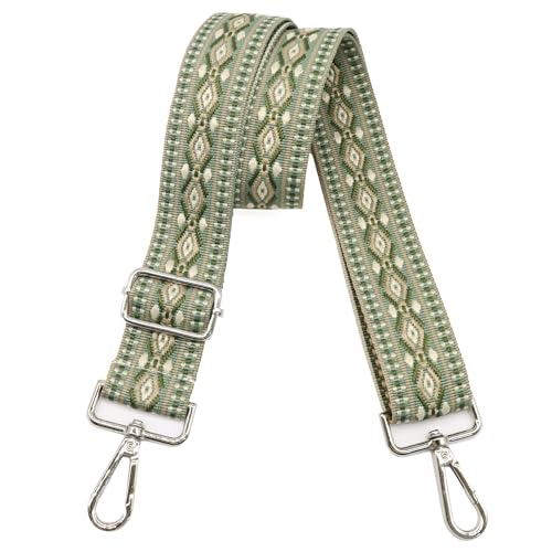 Image of LEMEDE Purse Strap Adjustable Replacement Crossbody Bag Straps Retro Jacquard Embroidery Shoulder Straps for Shoulder Bag