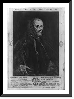 Historic Framed Print, [Paracelsus, half-length portrait painted from life by Tintoretto].I. Tintoret ad vivum pinxit ; F. Chaveau, sculpsit., 17-7/8" x 21-7/8"