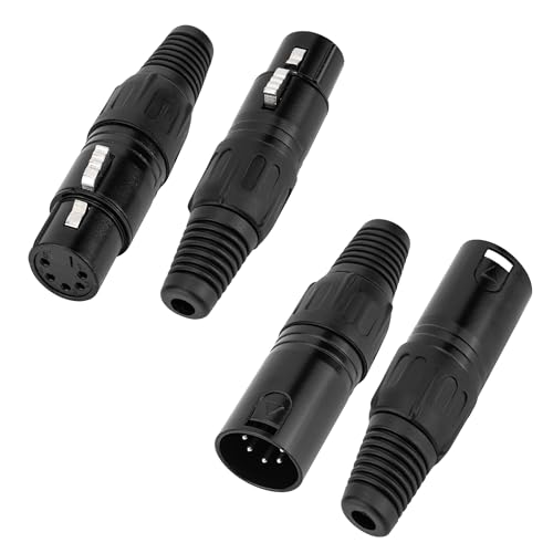 Connecteurs microphone XLR 5 broches LanSenSu noir lot de 2 paires pour studio et scène musicale