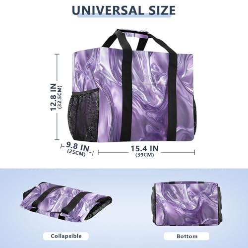 YETTASBIN Liquid Marble Large Foldable Travel Tote Bag, Lightweight Waterproof Swim Pool Bag with Handles & Pocket for Beach Outdoor, Reusable Grocery Bag for Kitchen, Shopping3