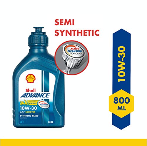Image of Shell Advance AX7 10W30 API SM JASO MB Synthetic Technology Scooter Engine Oil (800 ml) (Advance 4T AX7)