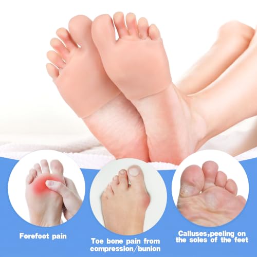 Image of Gel Big Toe Cap & Metatarsal Sleeves, 2 Pack Silicone Big Toe Protector Reusable Bunion Corrector for Women and Men to Help Relieve Bunion Pain, Prevent Corns, Calluses, Blisters, Ingrown Toenails