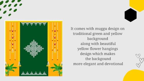 Image of varalakshmi vratham backdrops | Traditional Backdrop Cloth for Decorations Pooja 5x5 ft (ygkollam(5x5 ft)) backdrops Cloths | Pooja Decoration backdrops Cloths | Backdrop for poojas