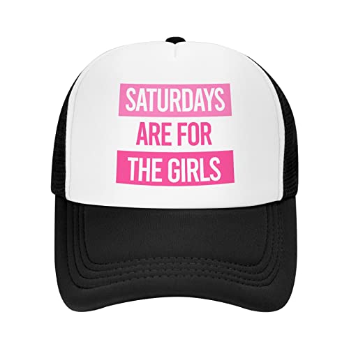 Saturdays are for The Girls Gifts Baseball Cap Adjustable Trucker Hats Mesh Sun Hat for Gifts Cool Summer Hats Black2