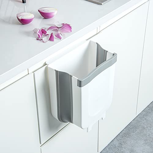 Caneca de basura plegable rectangular gris 9 litros miniatura 4