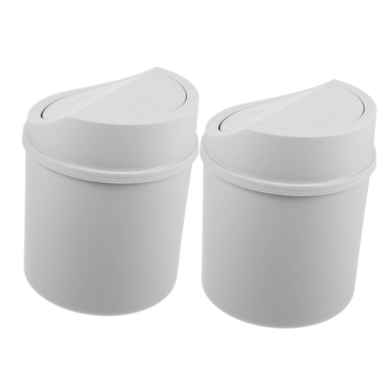 6pcs Compact Recycling Bin for Kitchen Office Mini Swing Lid Trash Can for Daily Use Storing Trash Stationery and More
