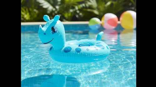 Image of Kids Inflatable Cartoon Swim Ring with Seat - Pink Baby Pool Float (Duck-Swiming-Ring)