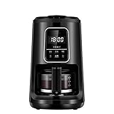 LTLWSH Cafetera con Molinillo, 2 en 1 Cafetera Automatica Molinillo Integrado, cafetera Goteo Función de Calentamiento Automático 600ML Cafetera de Filtro con Jarra de Vidrio, 900W