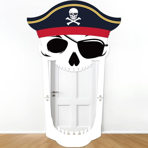 Pirate Party Porch Banner Halloween Party Decor Skull Props Banner