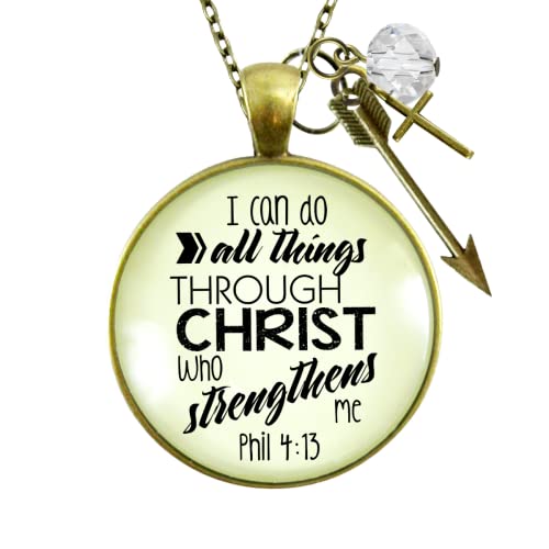 Gutsy Goodness I Can Do All Things Through Christ Necklace Boho Style Bronze Jewelry For Women thumb #1
