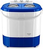briebe Camp Mini Lavadora Portátil con Centrifugado, Azul/Blanco