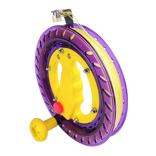 Flying Hoofer Kite Reel Winder for Adults & Kids - 7.2 Inch Dia, 650FT High Strength Kite String with Connector - Large Handle, Safety Lock, Kite Line Winder for Effortless Flying and Control.(Purple) - Thumbnail 2