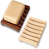 2 Stück Seifenschale, Seifenschale Dusche, Seifenablage für Badezimmer,Seifenschalen Set in Natur...