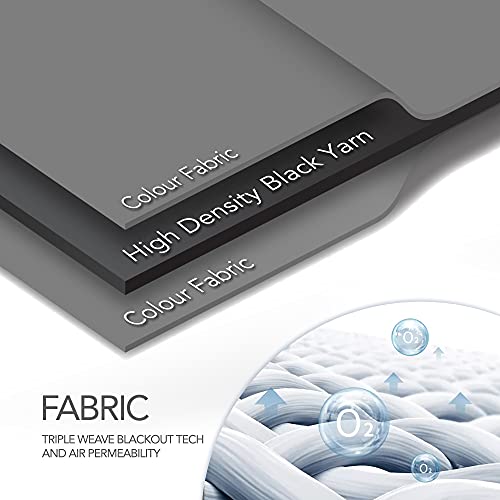 Deconovo Blackout Eyelet Thermal Curtains 54 Drop, Diamond Foil Printed Bedroom Curtains for Bedroom, 46 x 54 Inch(Width x Length), Grey, One Pair - Image 6