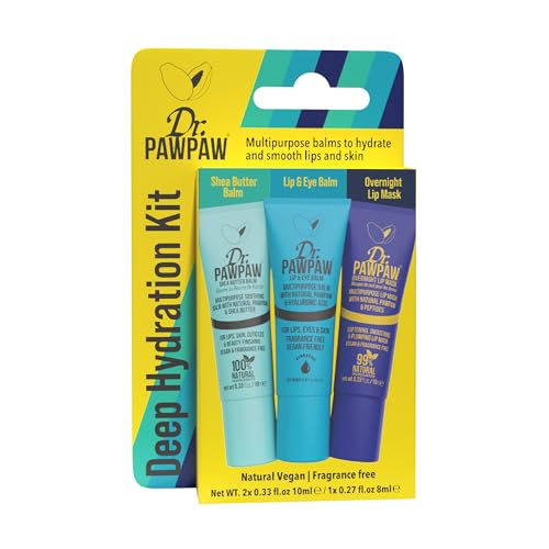 Dr. PawPaw Deep Hydration Kit - Lip Balm and Lip Mask Giftset - Nourishes and Hydrates with Shea Butter Olive Oil and Natural Peptides - 2 Pc