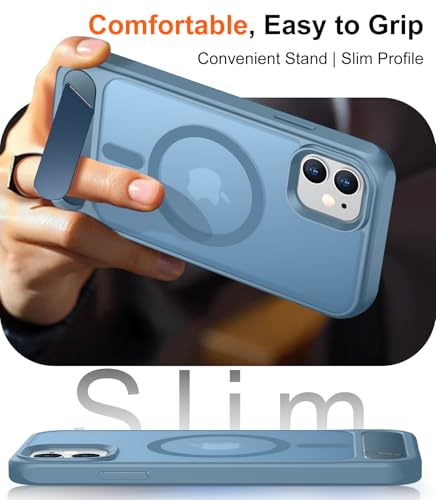 Image of Magnetic Compatible with iPhone 11 Phone Case, [Built-in Invisible Kickstand][Compatible with MagSafe] [Military Grade Shockproof] Slim Translucent Matte Phone Case for iPhone 11 6.1 inch
