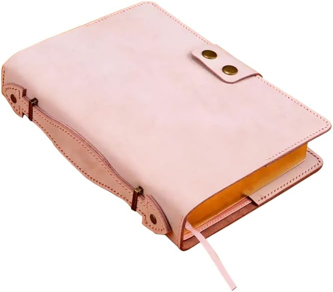 Pink genuine Leather Bible Case cover with Handle for KJV Full Size GP Edition Bible, Christian Gift for Her, Christian Gift U06-LBWWH