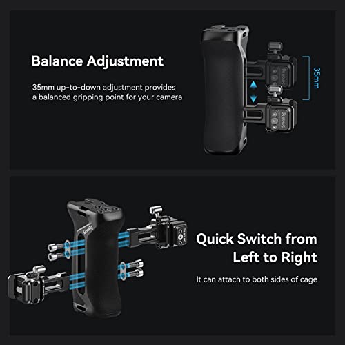 SMALLRIG Snap-On NATO Side Handle, Quick Lock Design, Up/Down Adjustable, Built-In Cold Shoe Mount, 1/4''-20 Thread Hole - Image 3